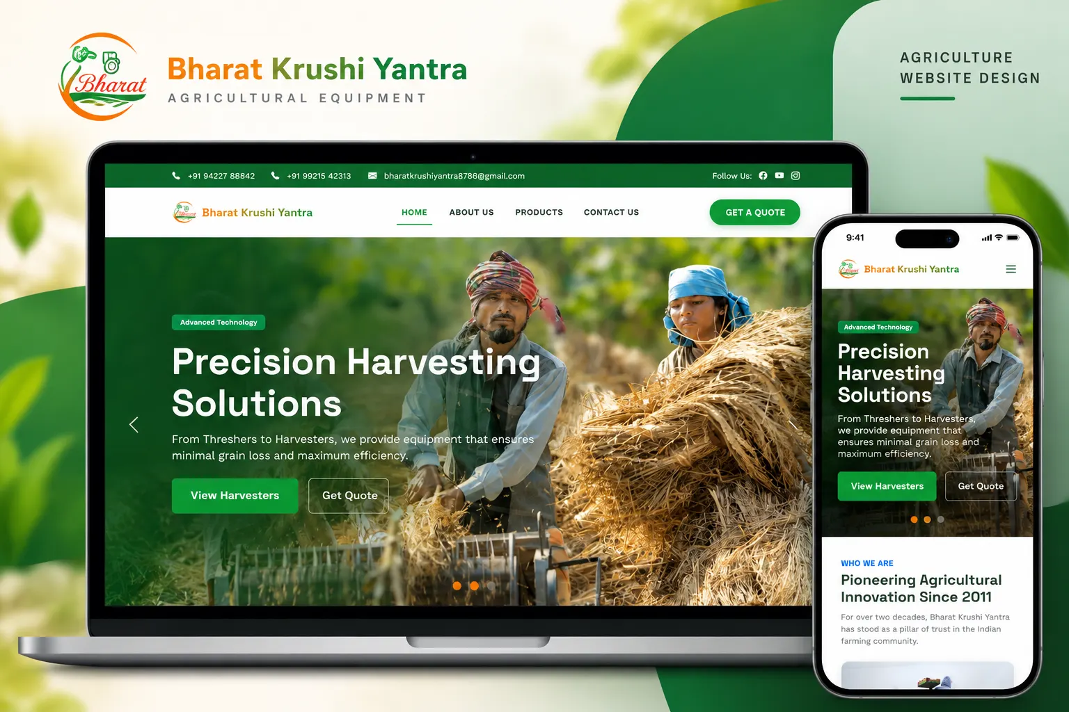 Screenshot of the Bharat Krushi Yantra website